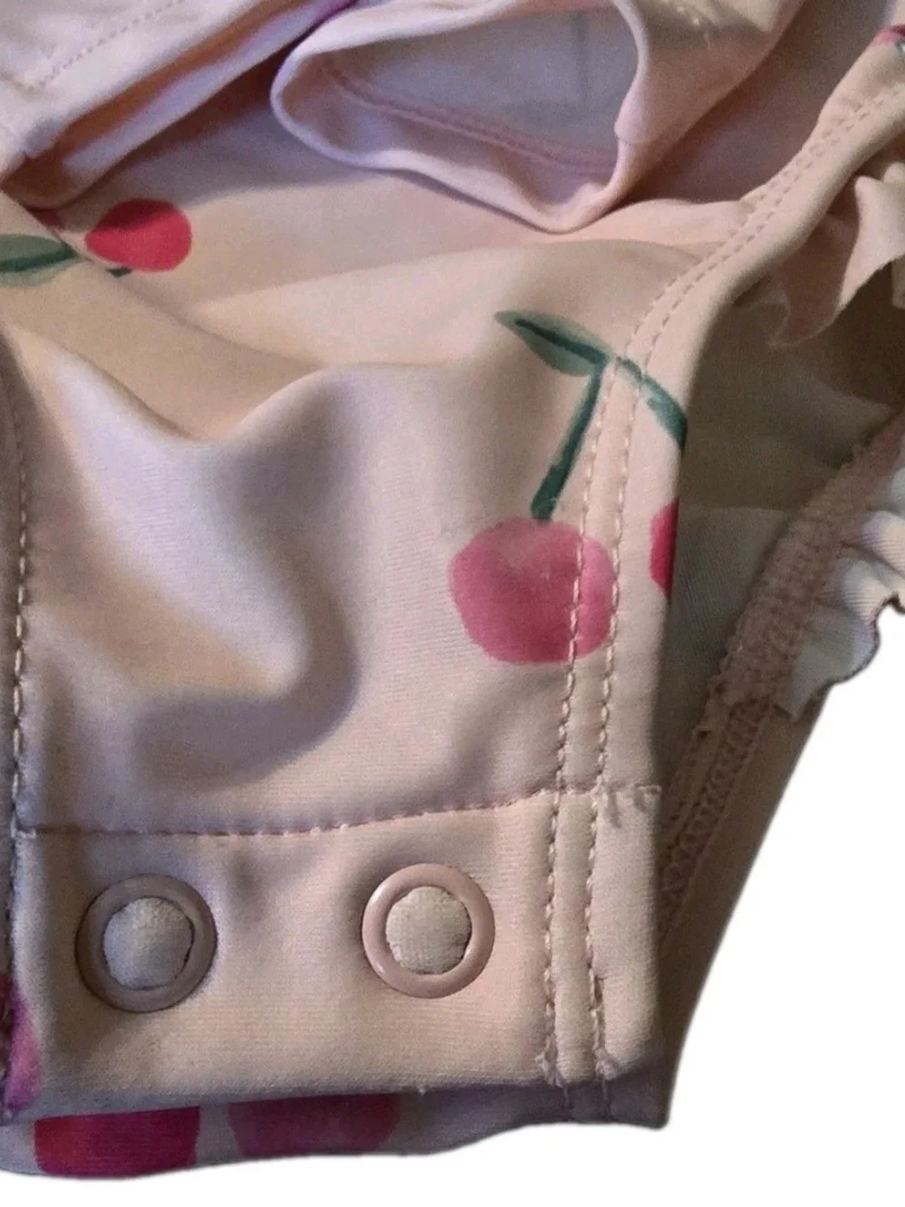Carter's Girls 6M One Piece Rash Guard Swimsuit Pink Cherry Long Sleeve Zip NWOT